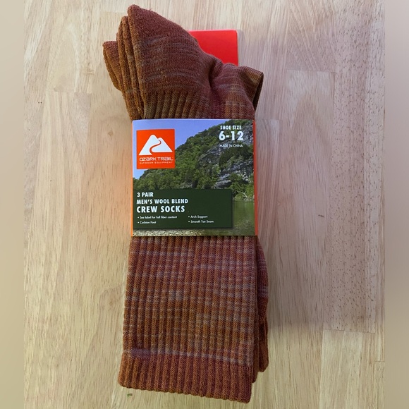 Ozark Trail Men's Merino Wool Blend Socks, 3-Pack - Picture 1 of 2